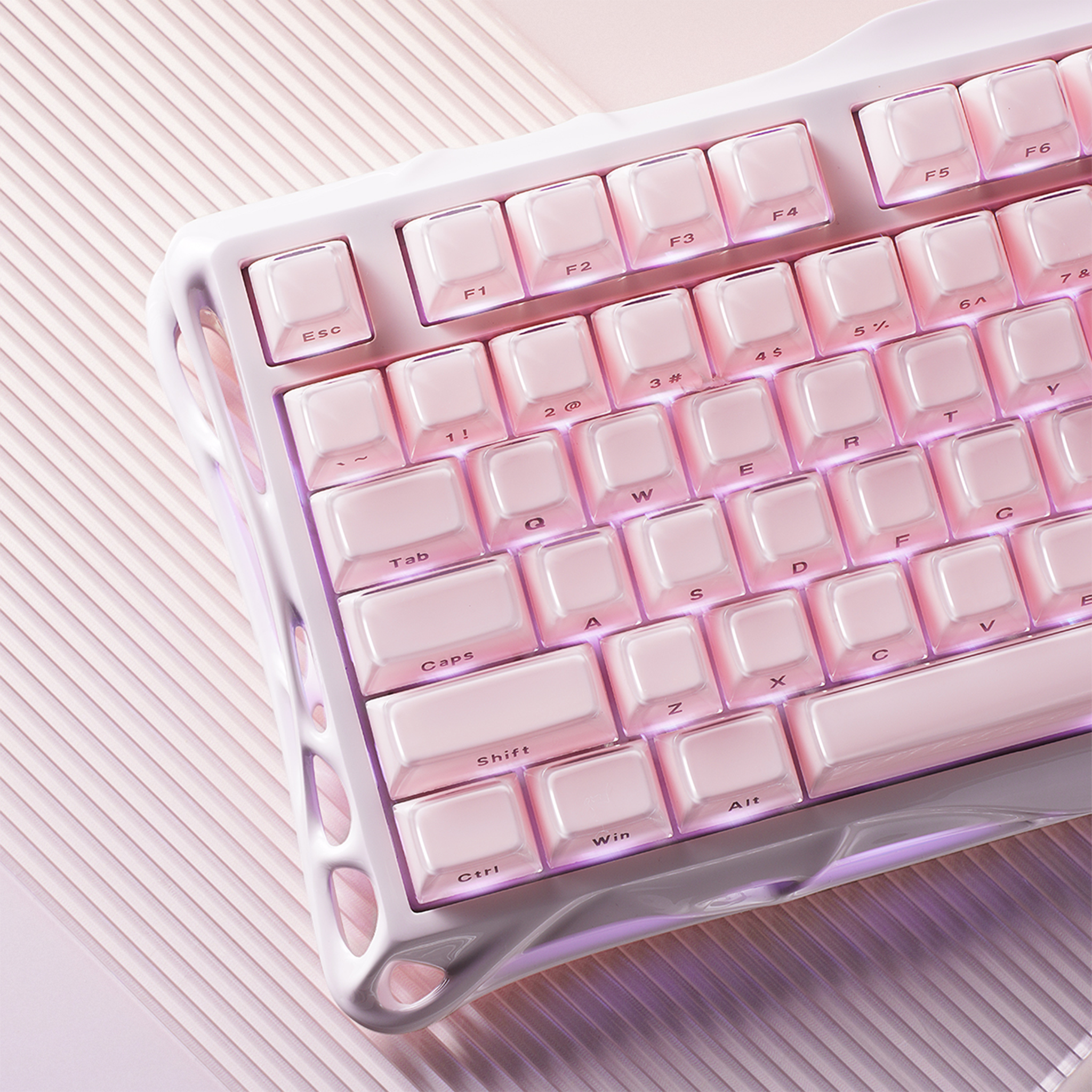 GravaStar Mercury K1 Gaming Keyboard - Sakura Pink