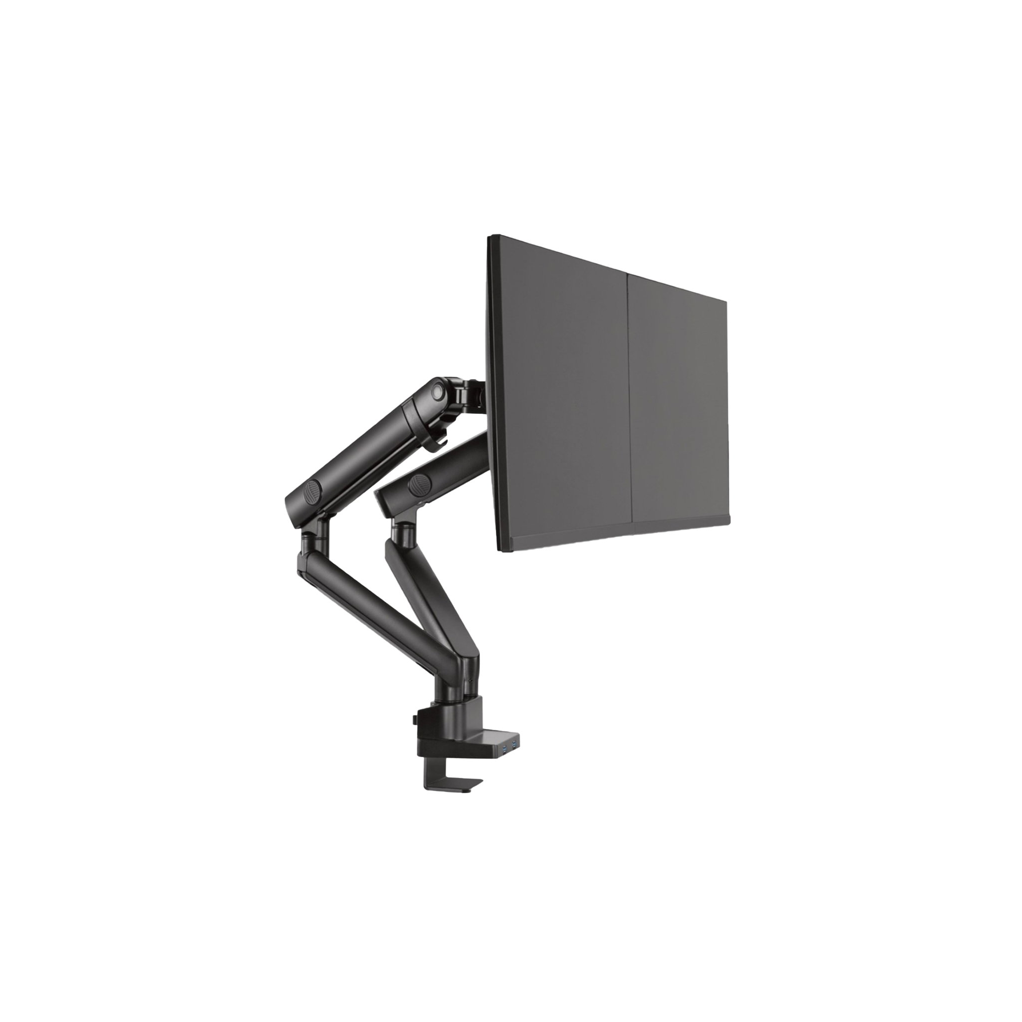 Ergosmith ARM16 - Dual Monitor Arm / Desk Computer Stand Mount USB 3.0 VESA 17”-32” 8kg