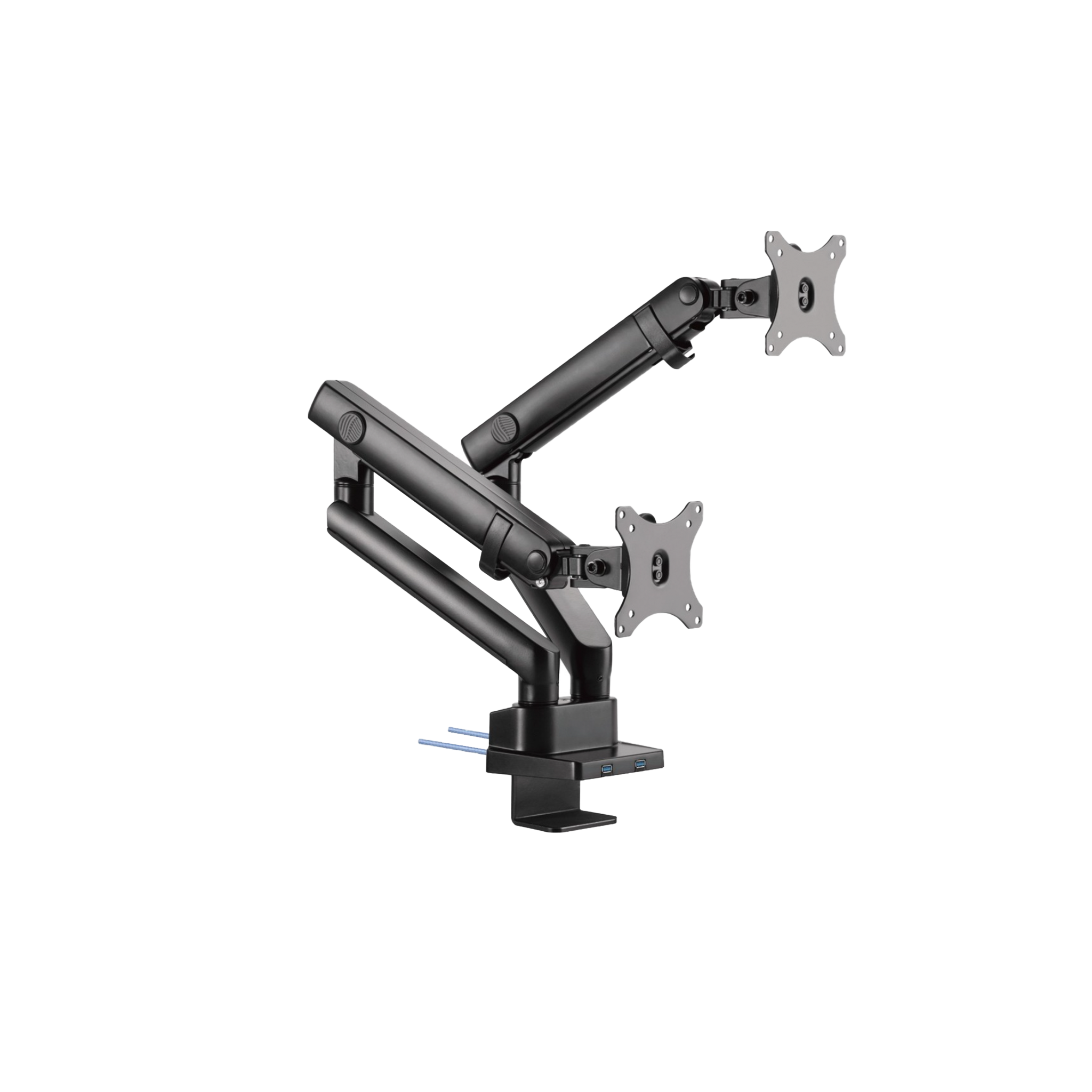 Ergosmith ARM16 - Dual Monitor Arm / Desk Computer Stand Mount USB 3.0 VESA 17”-32” 8kg