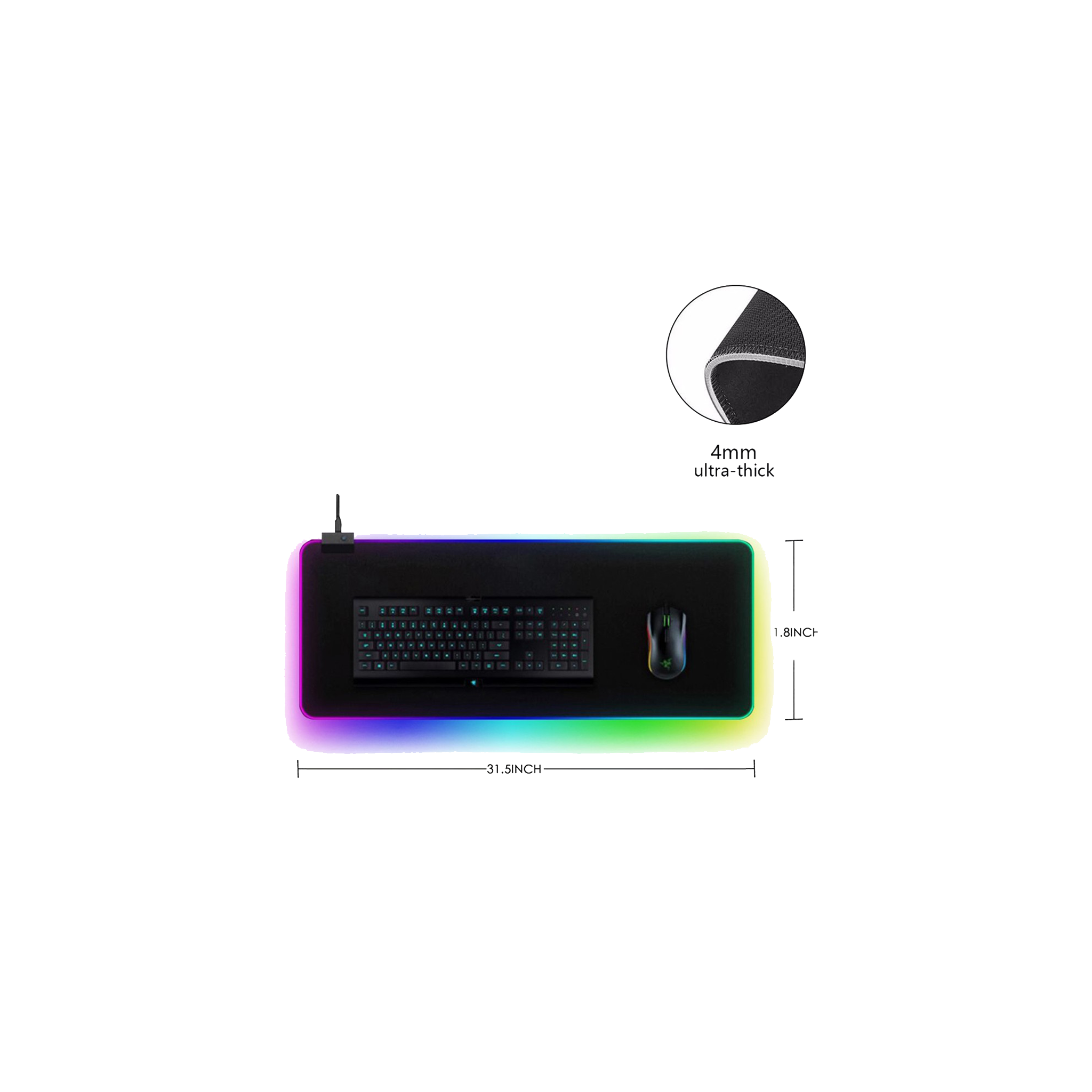 Waterproof Glowing Cool Professional Game Light Emitting Mouse Pad